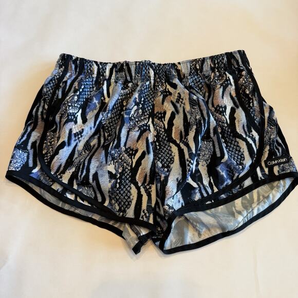 Calvin Klein Pants - Calvin Klein Women’s Brief Lined Running Shorts Blue Black M (A0130)